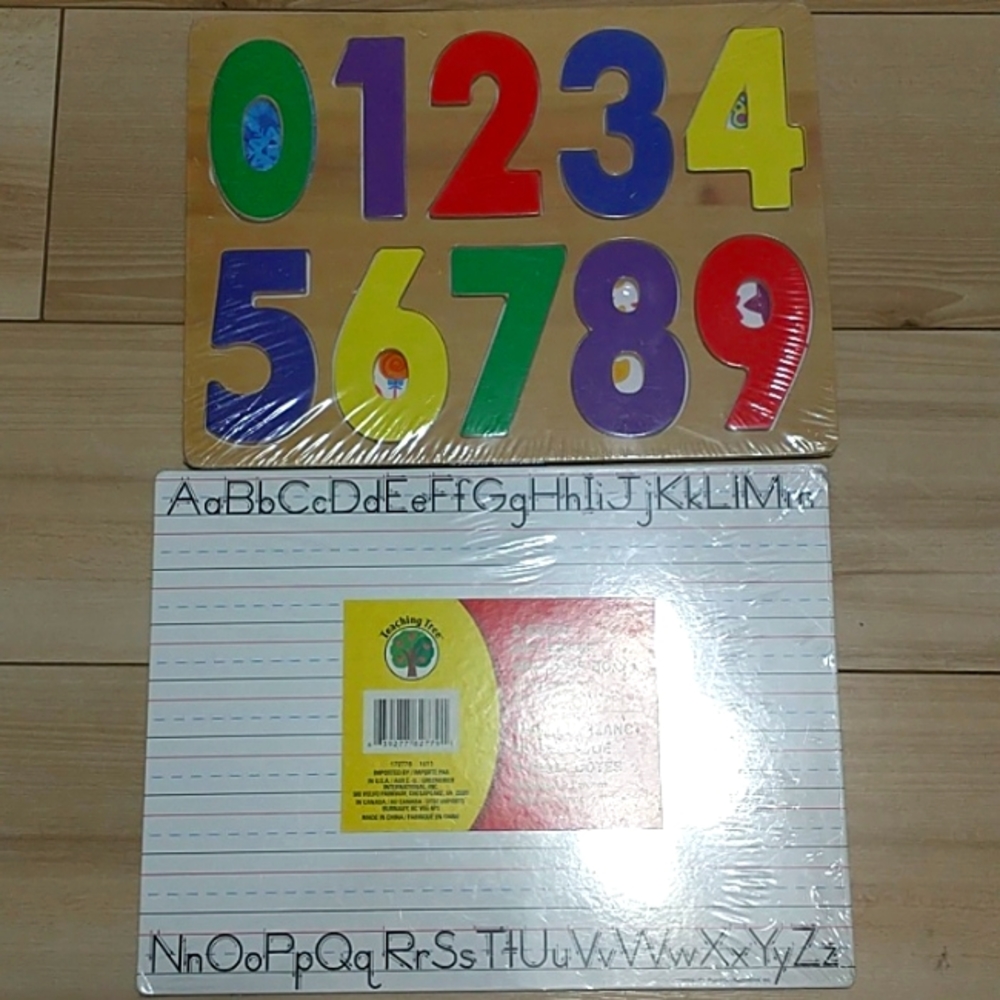 2 for $20 (New numbers puzzle and letters dry erase board)